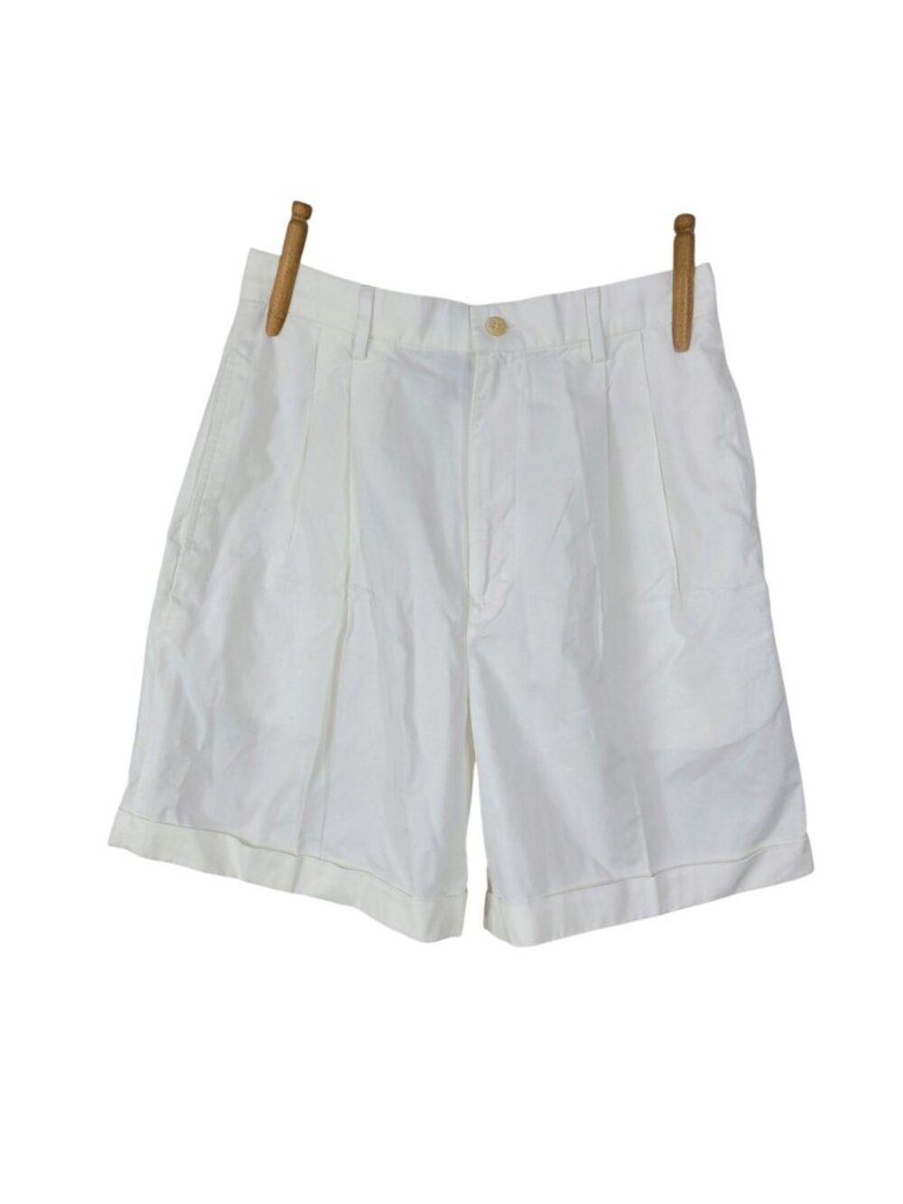 Vintage Ralph Lauren Polo Sport Chino Shorts Womens 8 Pleated Twill Summer White
